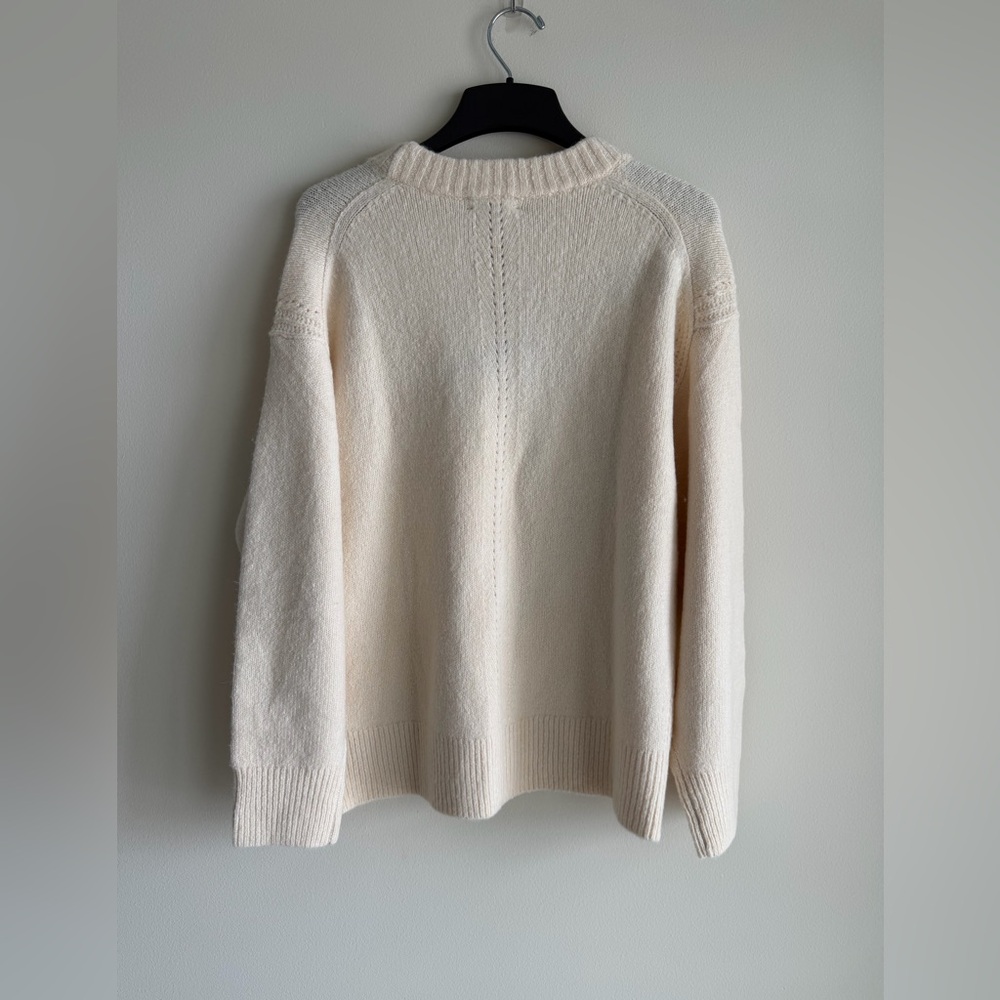 J. Crew Relaxed Crewneck Pullover Sweater Bow Print Wool Alpaca Oversized Sz M - Picture 9 of 13